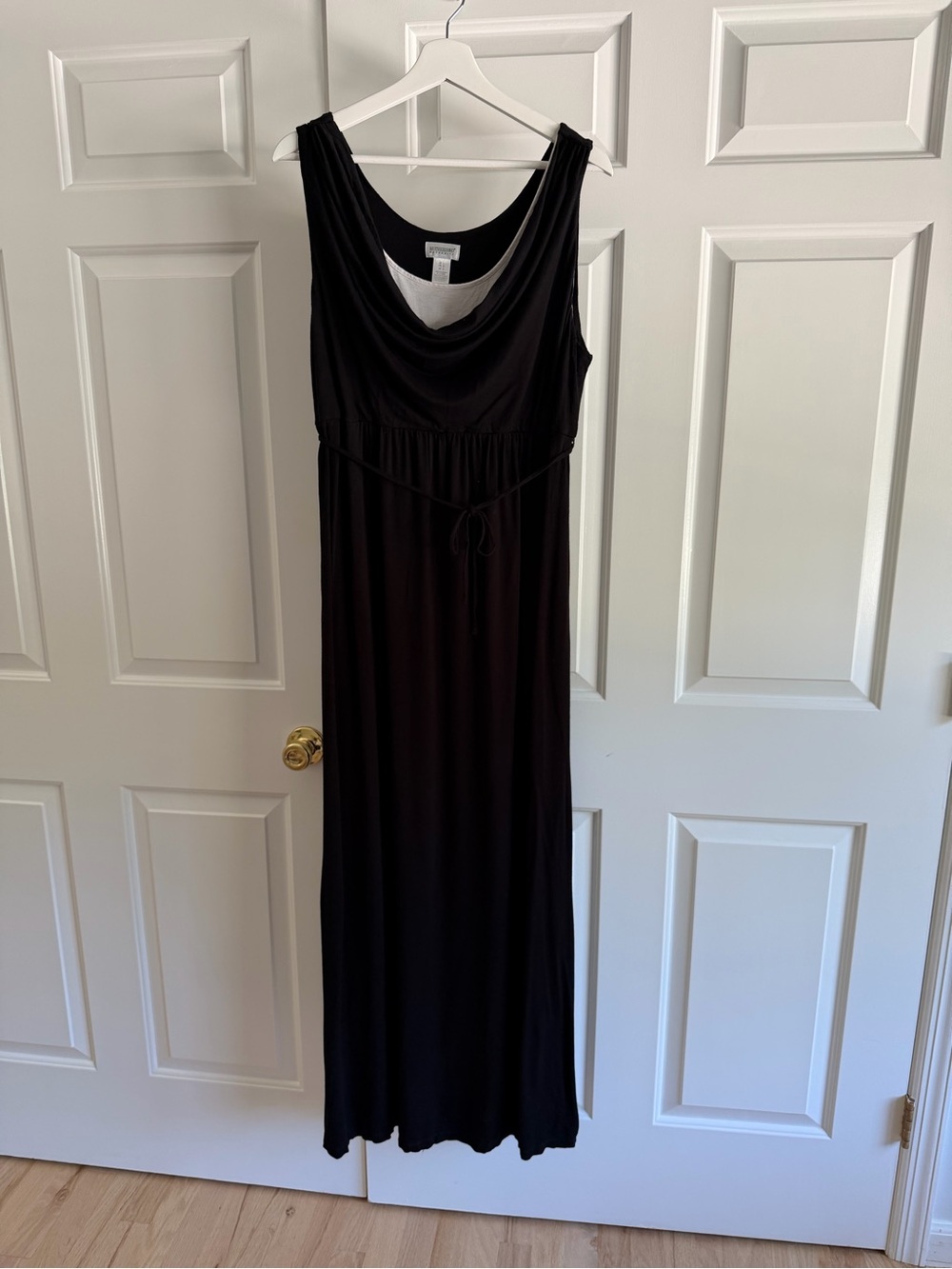 Motherhood Maternity Black Cowl Neck Maxi Dress Sleeveless | L